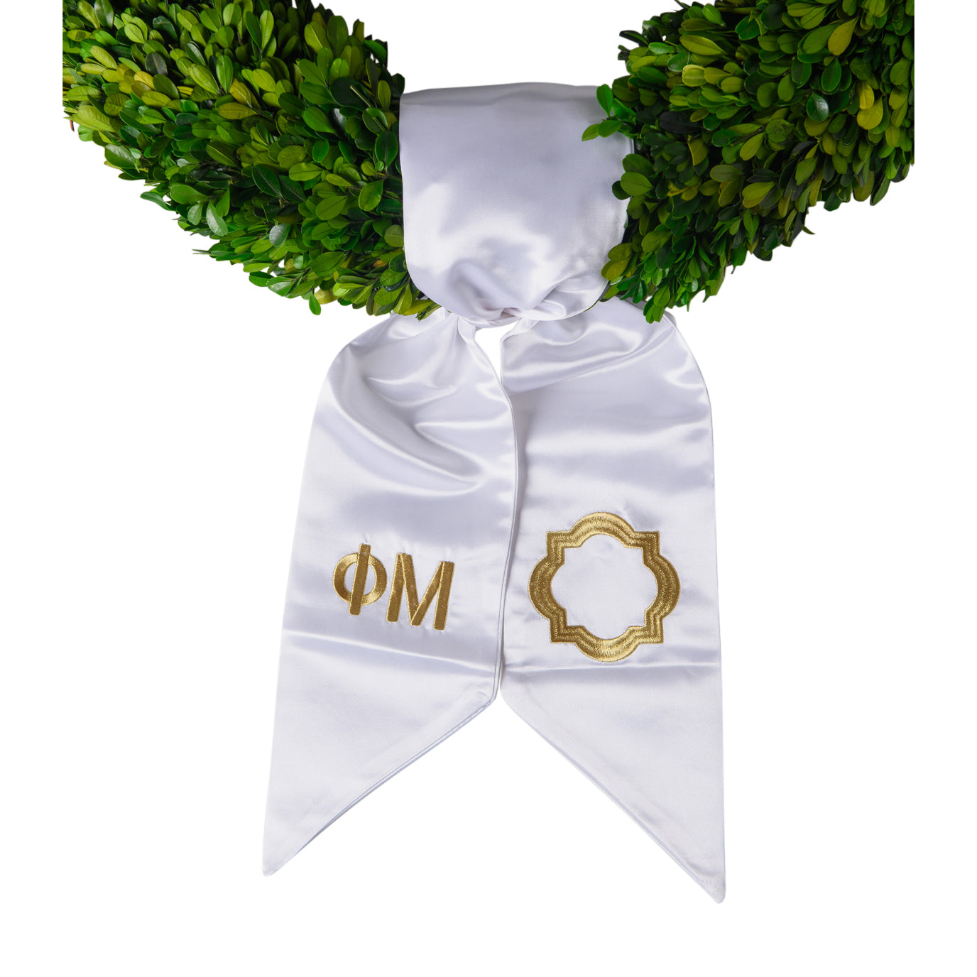 Sorority Satin Embroidered Wreath Sash