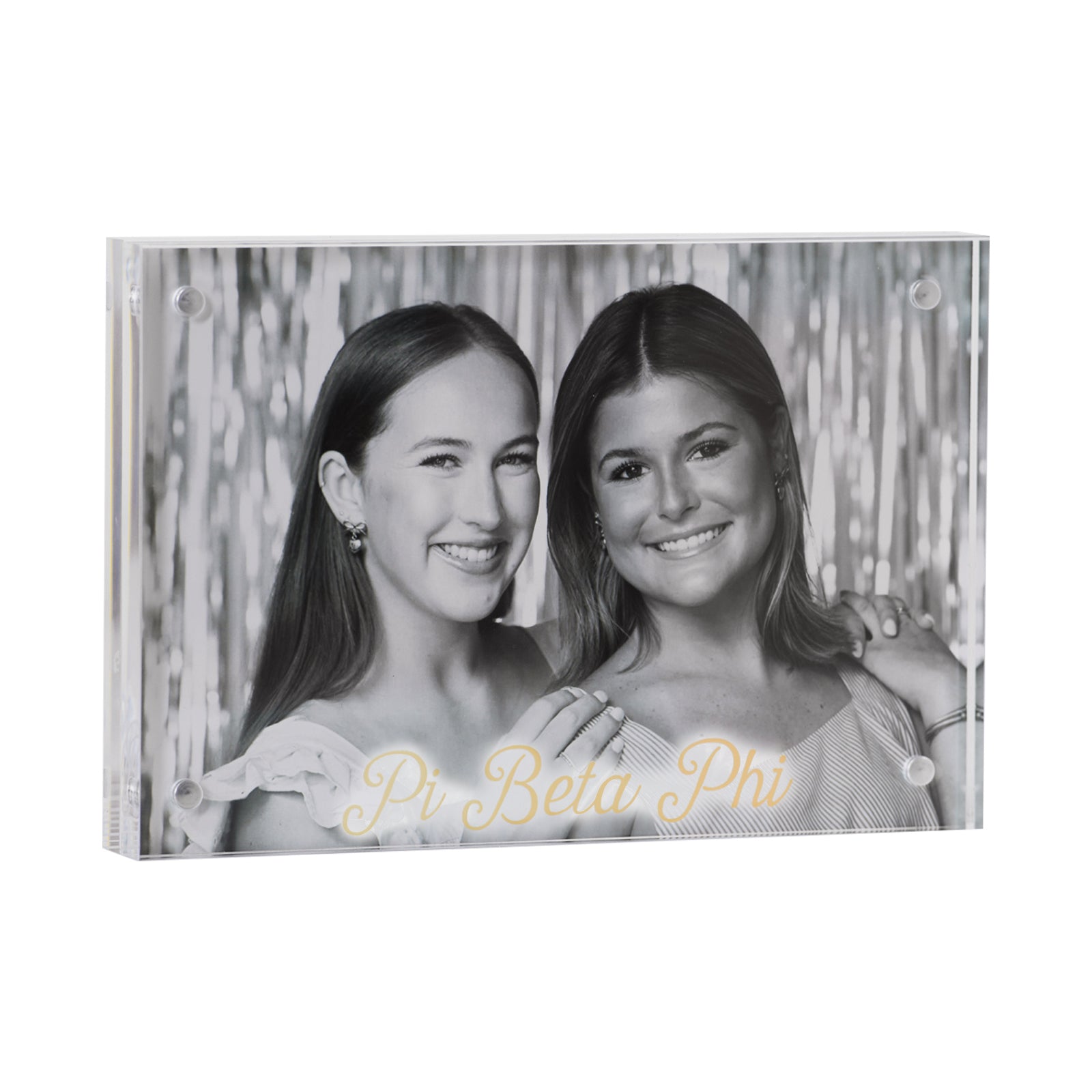 Pi Beta Phi Acrylic Frame with Gold Foil Lettering