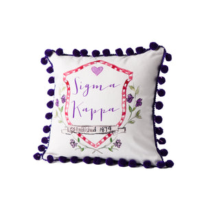 Sigma Kappa Pom Pom Pillow