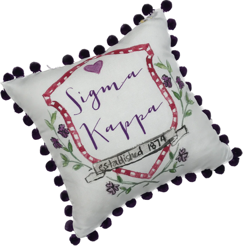 Sigma Kappa Pom Pom Pillow