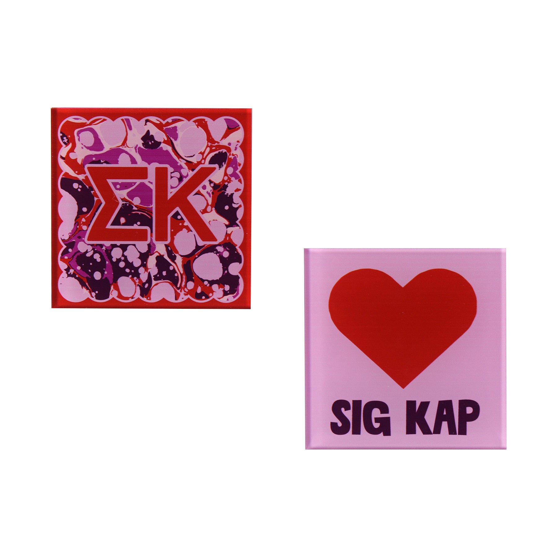 Sorority Reversible Acrylic Marbled Coaster