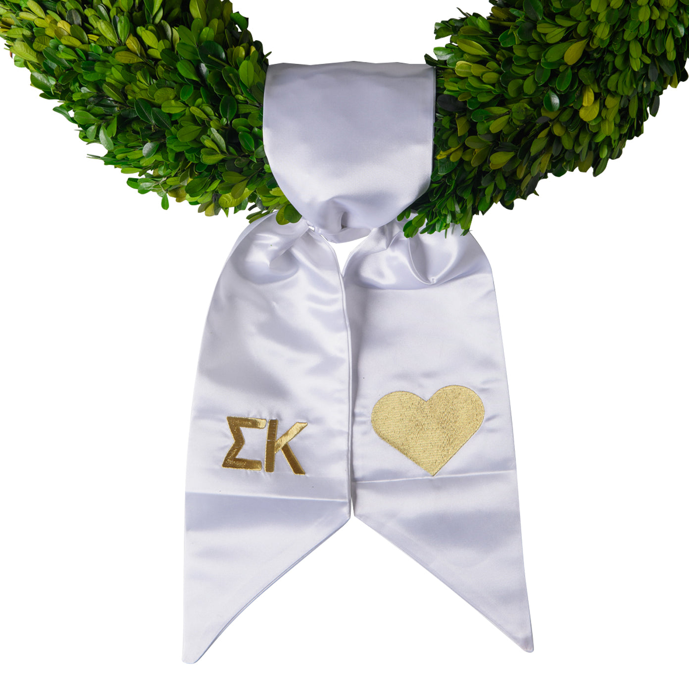 Sorority Satin Embroidered Wreath Sash