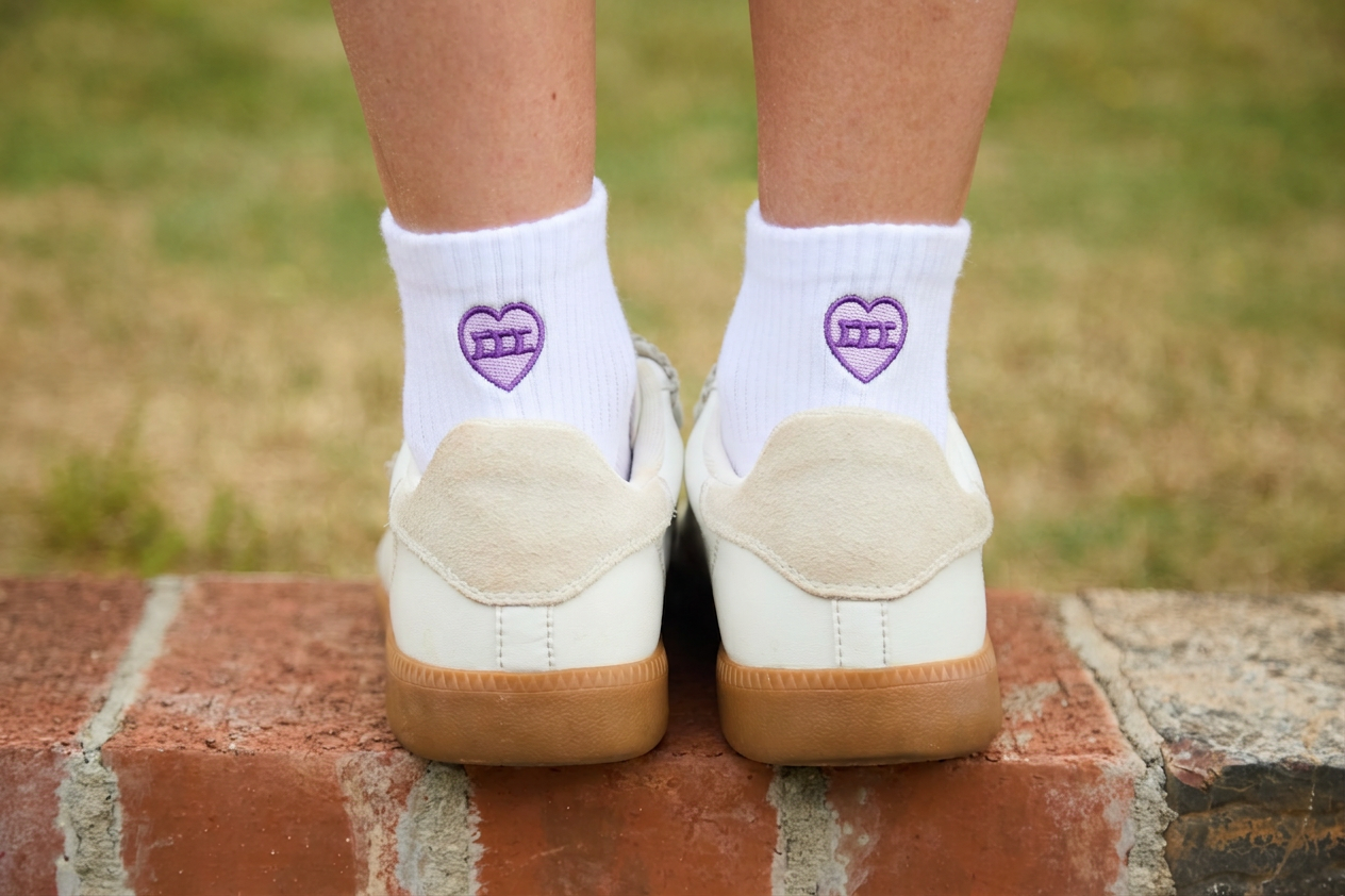 Sorority Heart Back Quarter Socks