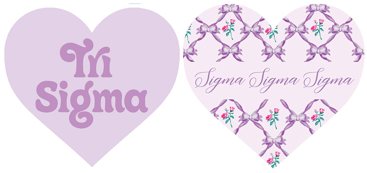 Tri Sigma Double Sided Acrylic Heart Coaster