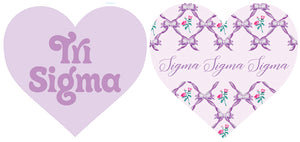 Tri Sigma Double Sided Acrylic Heart Coaster