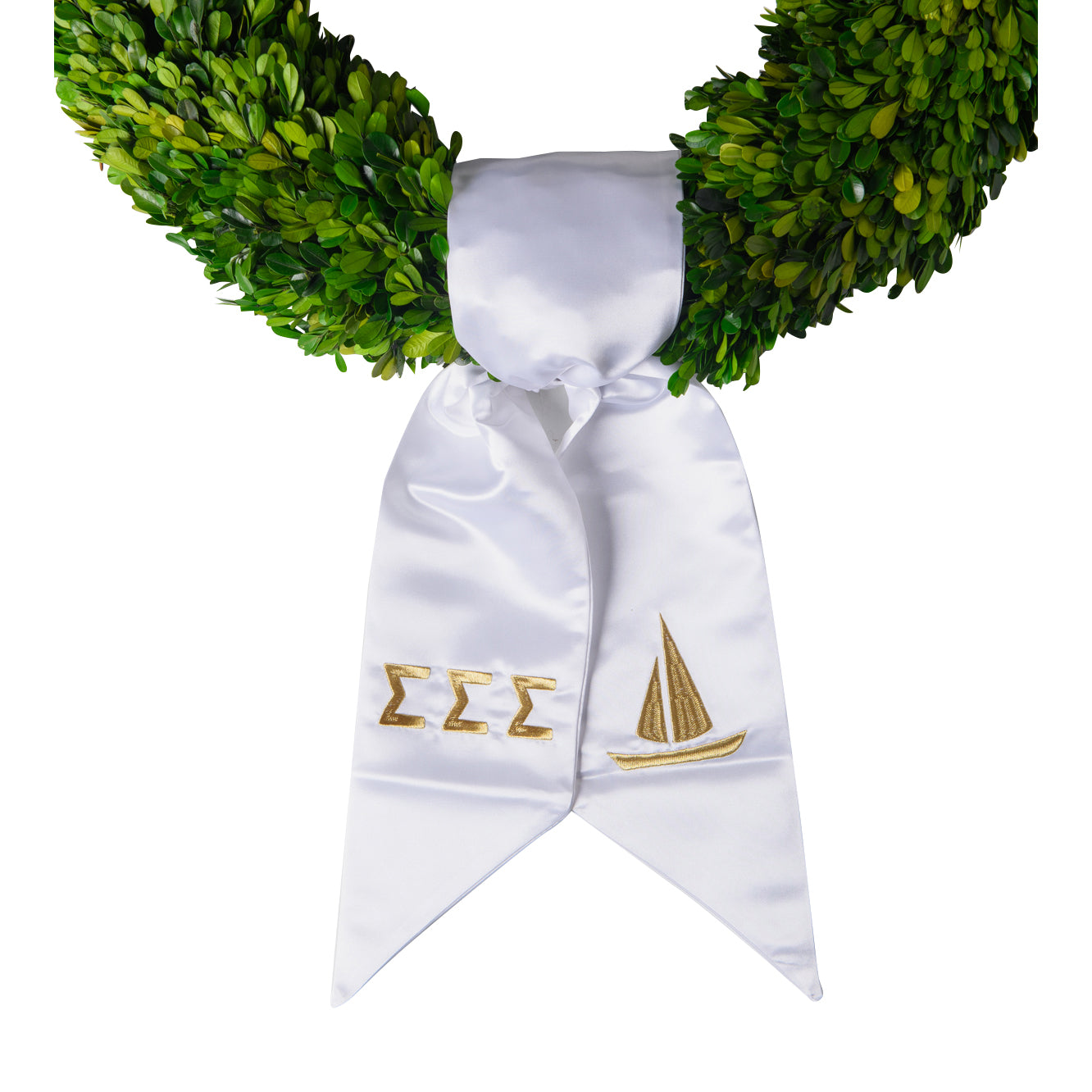 Sorority Satin Embroidered Wreath Sash