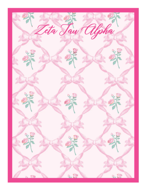 Zeta Tau Alpha Floral Notepad