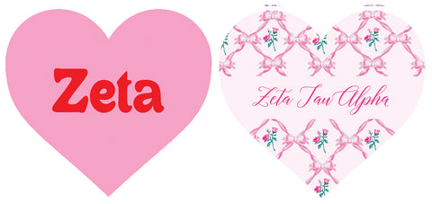 Zeta Double Sided Acrylic Heart Coaster