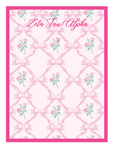 Zeta Tau Alpha Floral Notepad