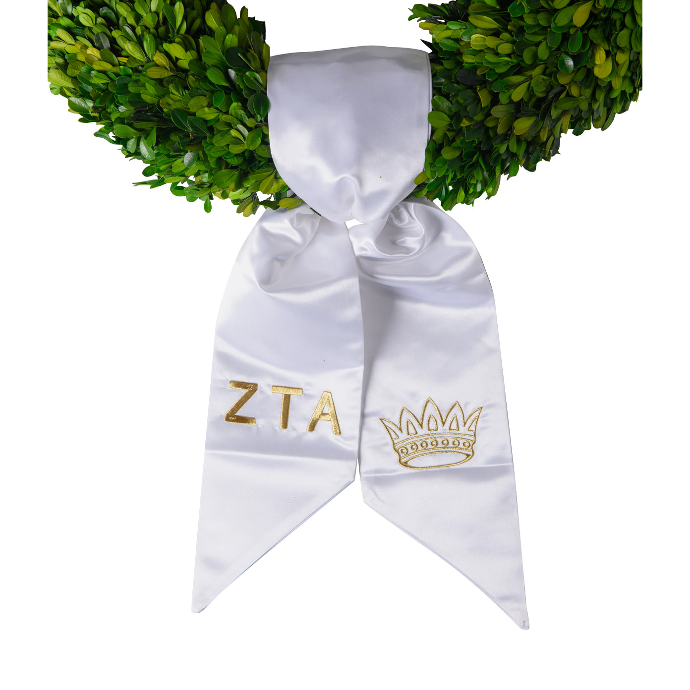 Sorority Satin Embroidered Wreath Sash