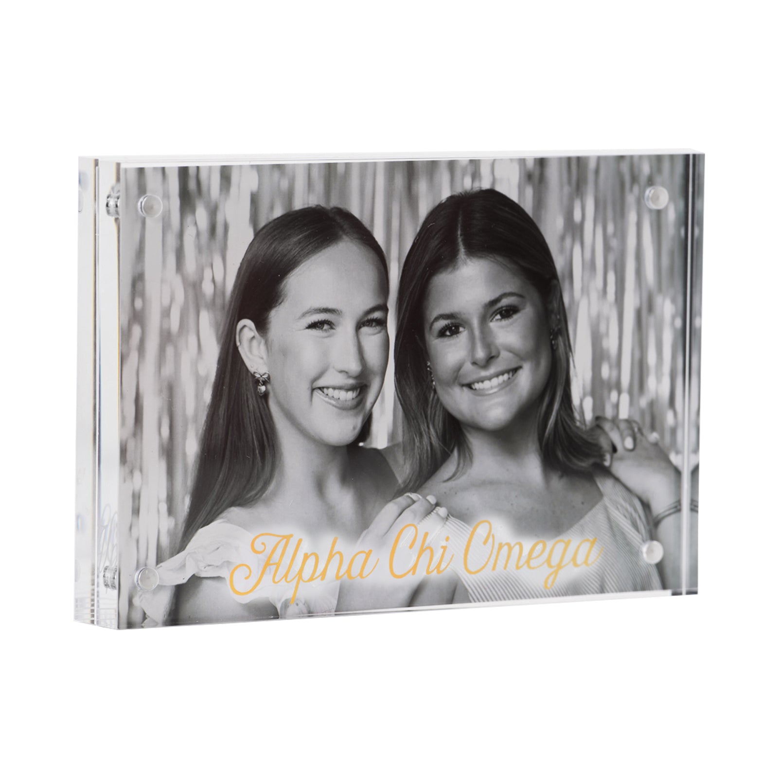Alpha Chi Omega Acrylic Frame with Gold Foil Lettering