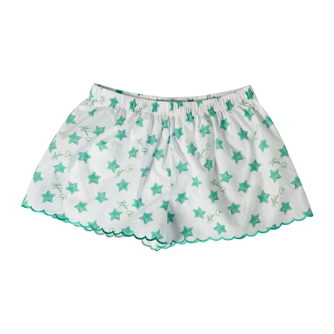 Alpha Chi Omega Cotton Sateen Scalloped Short