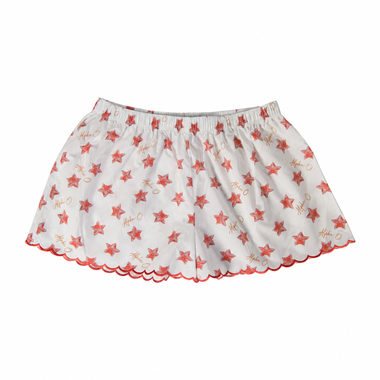 Alpha Omicron Pi Cotton Sateen Scalloped Short