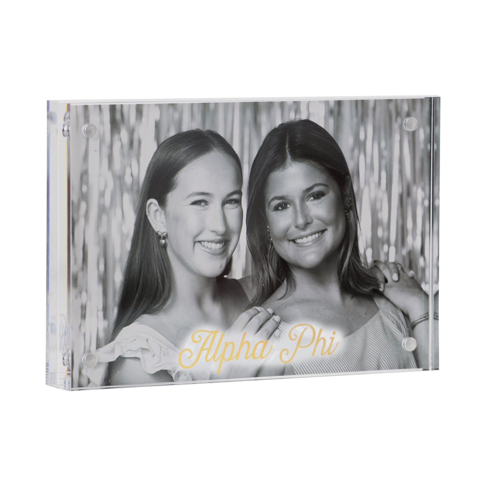 Alpha Phi Acrylic Frame with Gold Foil Lettering