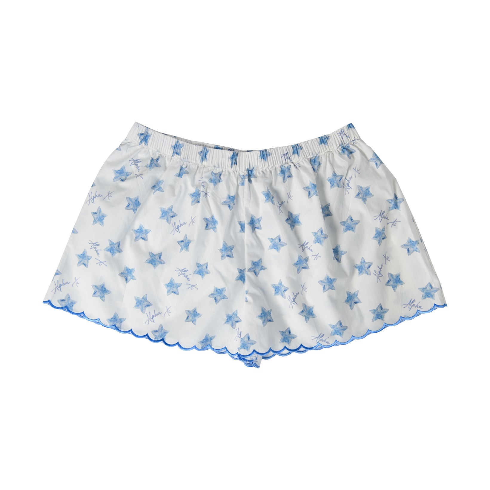 Alpha Xi Delta Cotton Sateen Scalloped Short