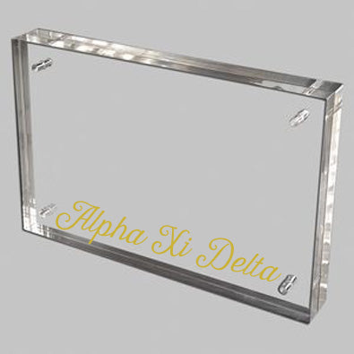 Alpha Xi Delta Acrylic Frame with Gold Foil Lettering