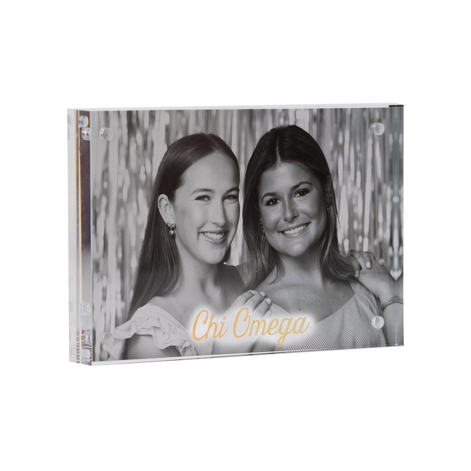 Chi Omega Acrylic Frame with Gold Foil Lettering