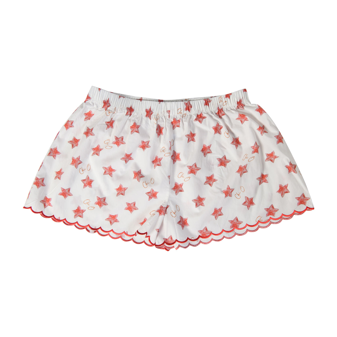 Chi Omega Cotton Sateen Scalloped Short
