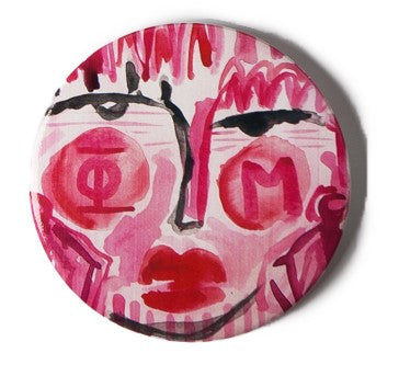 Phi Mu FANCY SISTER Button