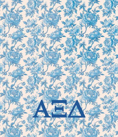 Alpha Xi Delta Floral Minky Blanket