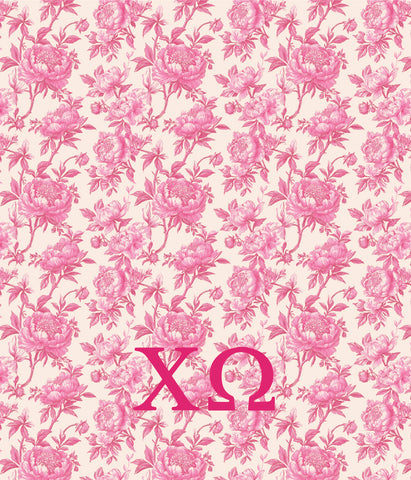 Chi Omega Floral Minky Blanket