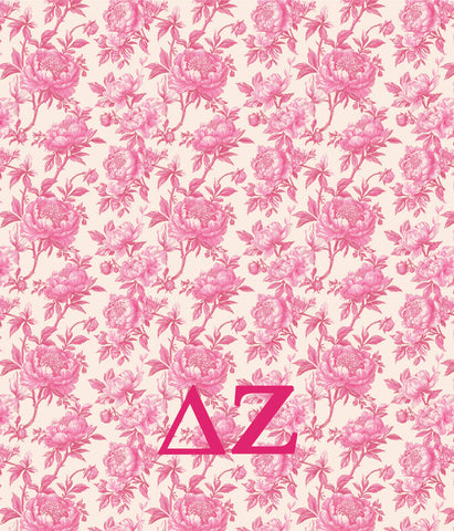 Delta Zeta Floral Minky Blanket