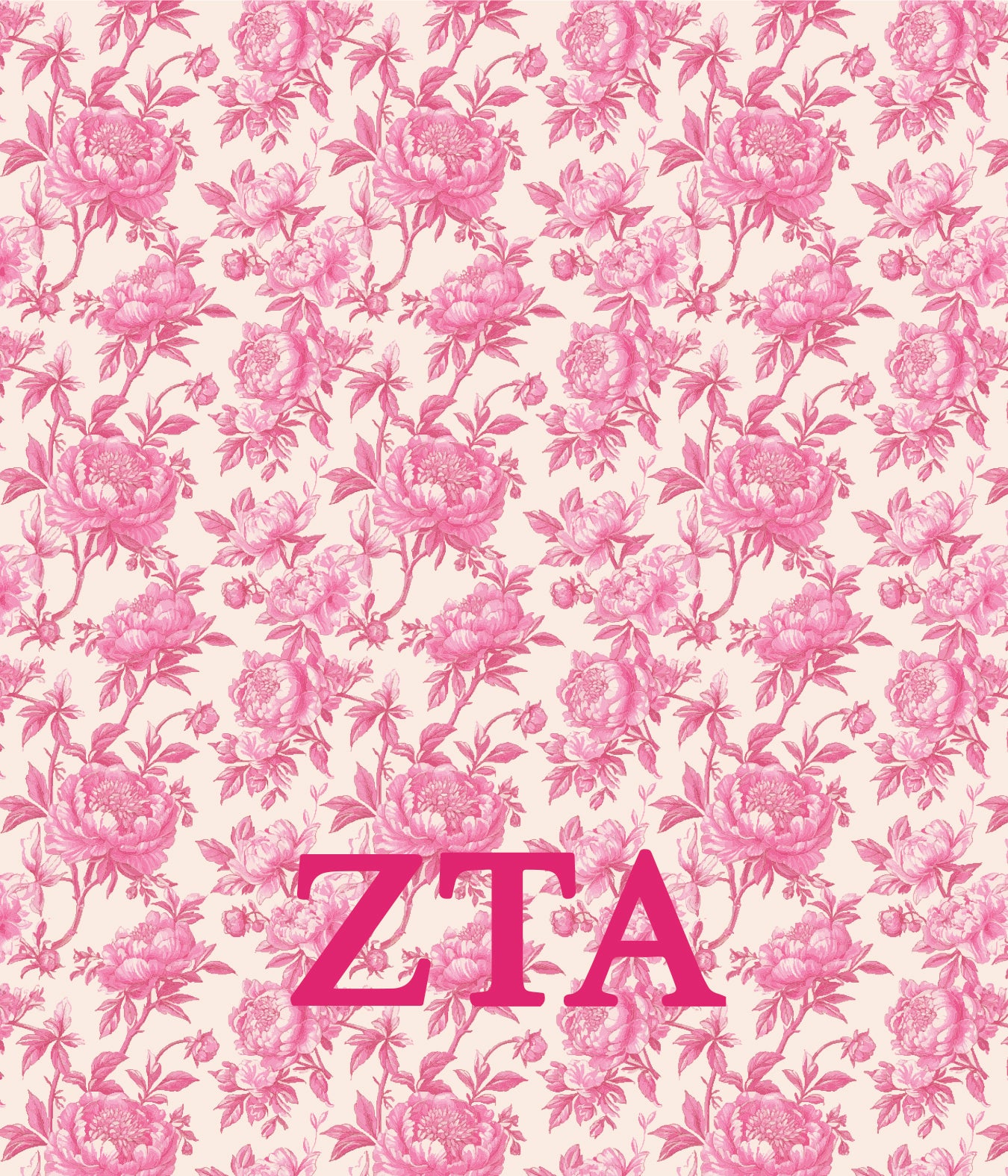 Zeta Tau Alpha Floral Minky Blanket