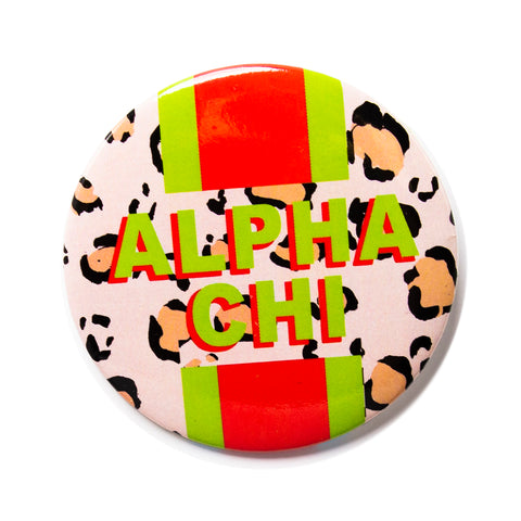 Alpha Chi Omega CHEETAH Stripe Button