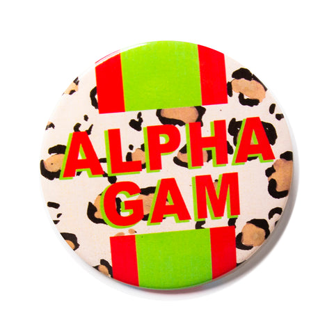 Alpha Gamma Delta CHEETAH Stripe Button
