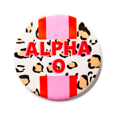 Alpha Omicron Pi CHEETAH Stripe Button