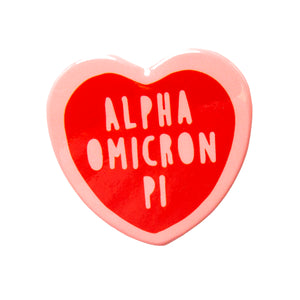Alpha Omicron Pi Sweet Heart Button