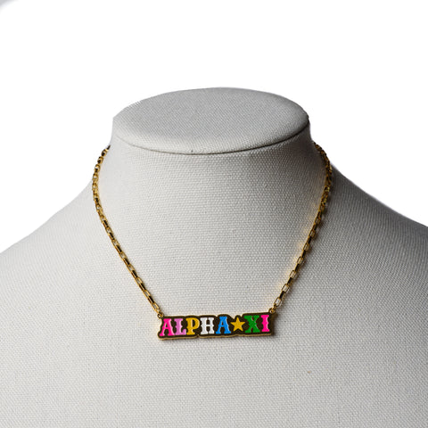 ALPHA XI "Oh My Stars" Gold Box Chain Necklace