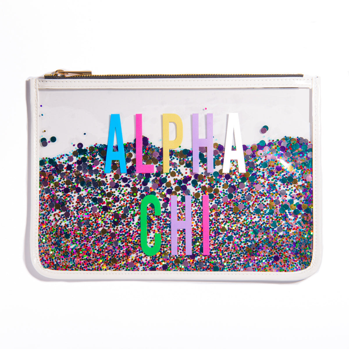 Alpha Chi Omega Confetti Multi Color Cosmetic Bag