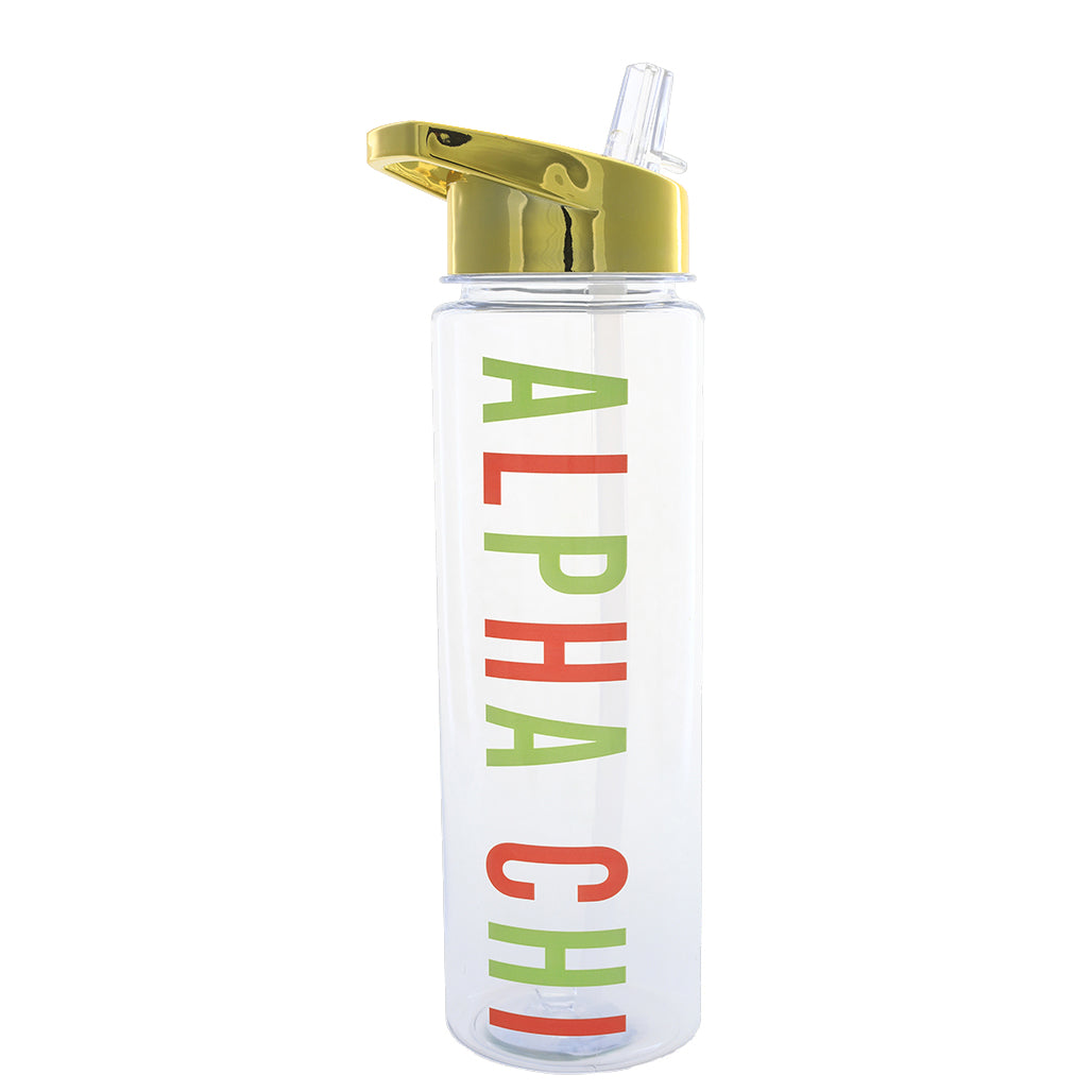 Flip Top Water Bottle with Gold Lid