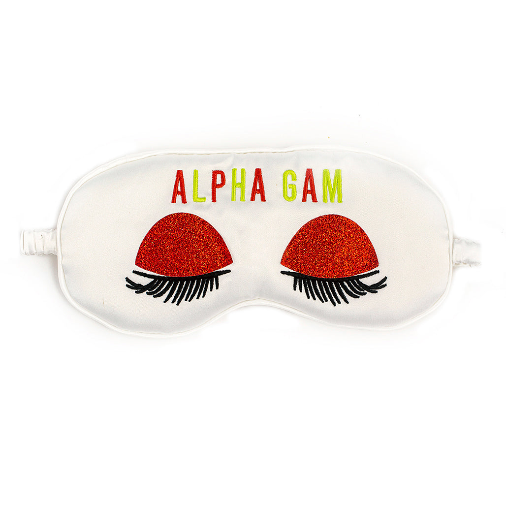 Alpha Gamma Delta Embroidered Satin Sleep Mask