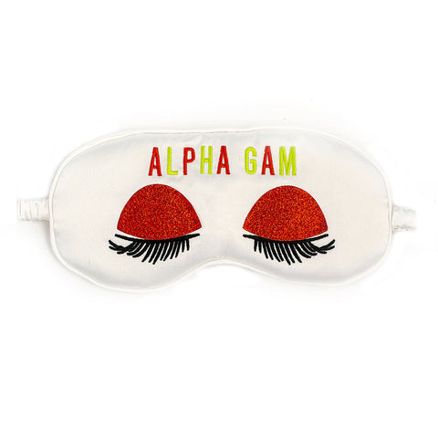 Alpha Gamma Delta Embroidered Satin Sleep Mask
