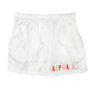 Alpha Omicron Pi Embroidered Satin Short