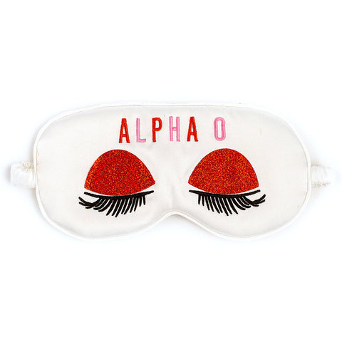 Alpha Omicron Pi Embroidered Satin Sleep Mask
