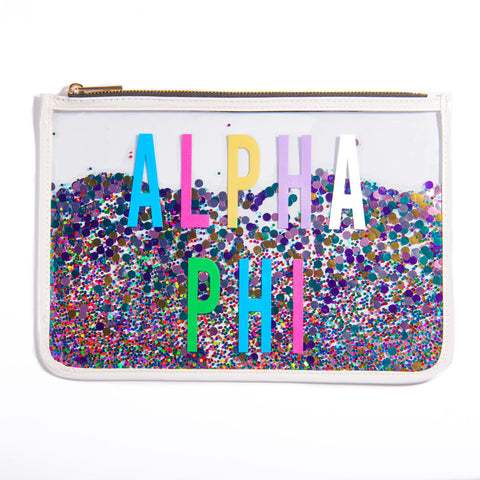 Alpha Phi Confetti Multi Color Cosmetic Bag