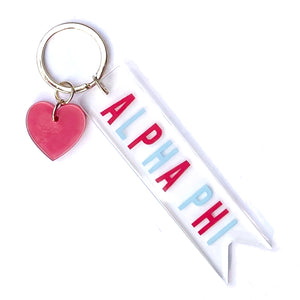 Sorority Acrylic Heart Keychain