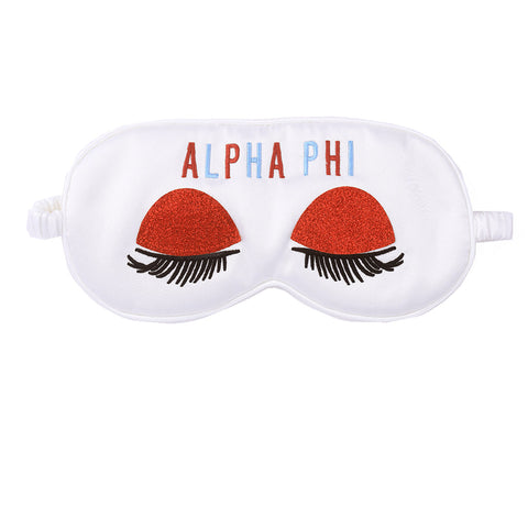 Alpha Phi Embroidered Satin Sleep Mask