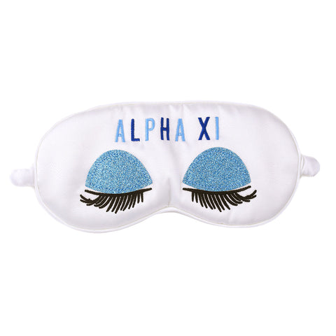 Alpha Xi Delta Embroidered Satin Sleep Mask
