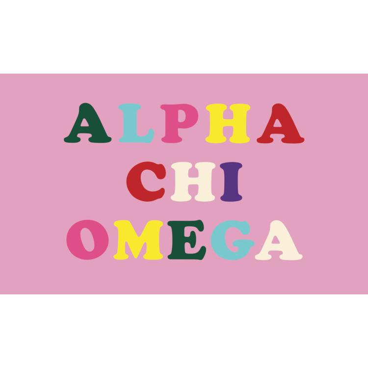 Alpha Chi Omega Colorful Letter Flag