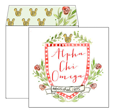 Alpha Chi Omega MOTIF Greeting Card with Liner