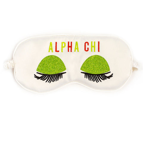 Alpha Chi Omega Embroidered Satin Sleep Mask