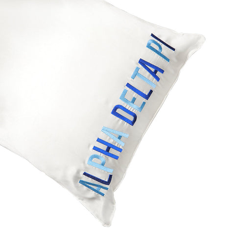 Alpha Delta Pi Embroidered Satin Pillowcase