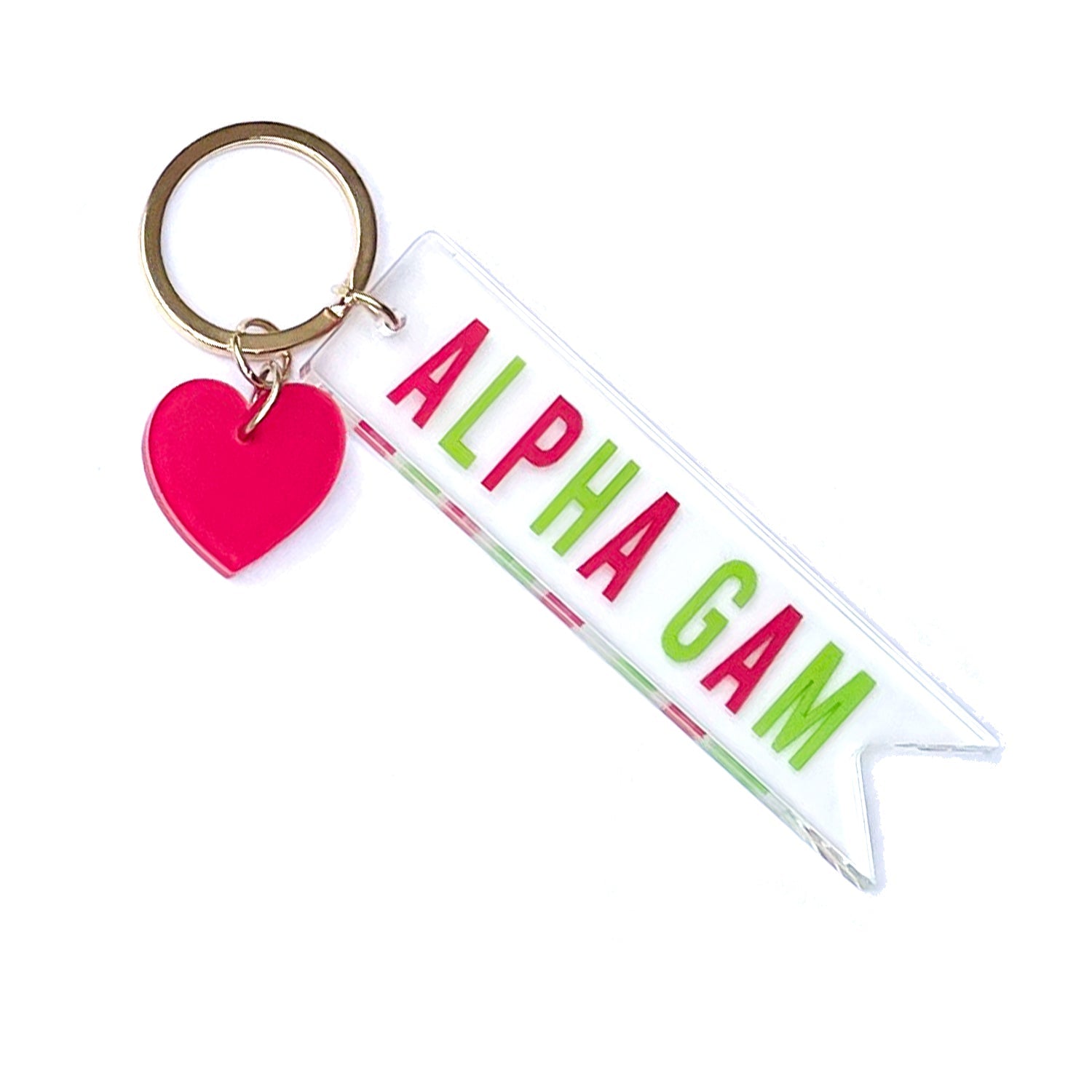 Alpha Gamma Delta Acrylic Heart Keychain