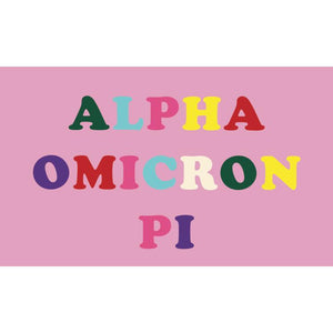 Alpha Omicron Pi Colorful Letter Flag