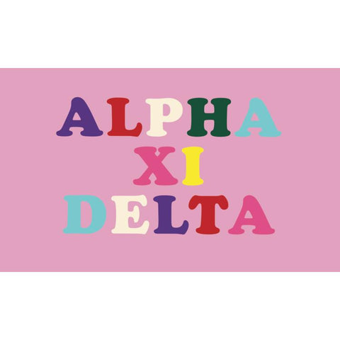 Alpha Xi Delta Colorful Letter Flag