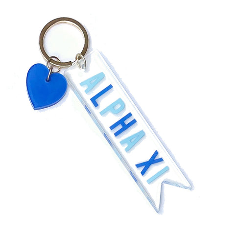 Alpha Xi Delta Acrylic Heart Keychain